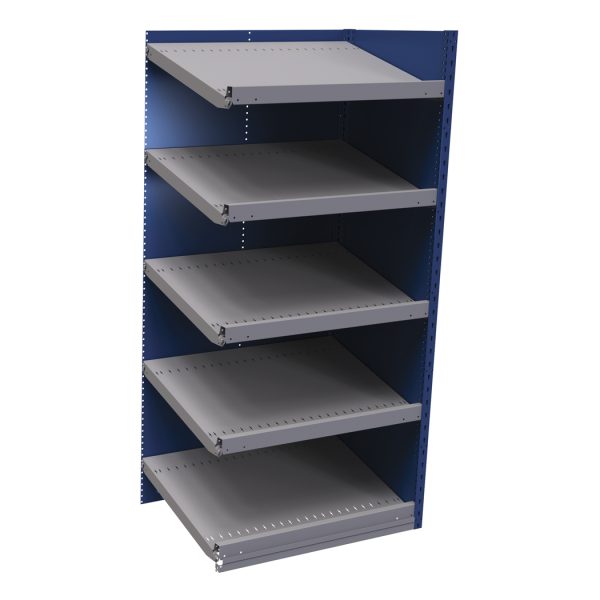 Closed Sloped Pick Shelving, 36W x 24D x 75H Standalone Adder, 5-Shelf Unit