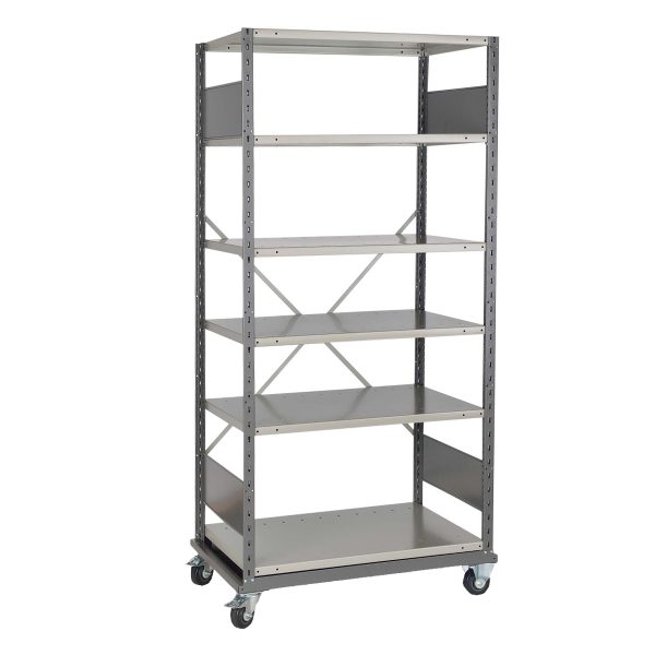 Mobile Shelving,39 1/8W x 24D x 80 1/4H 4-Shelf Unit Without Decking