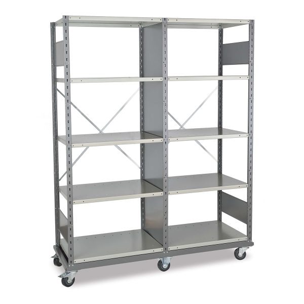 Mobile Shelving,63 1/8W x 24D x 80 1/4H 4-Shelf Unit Without Decking