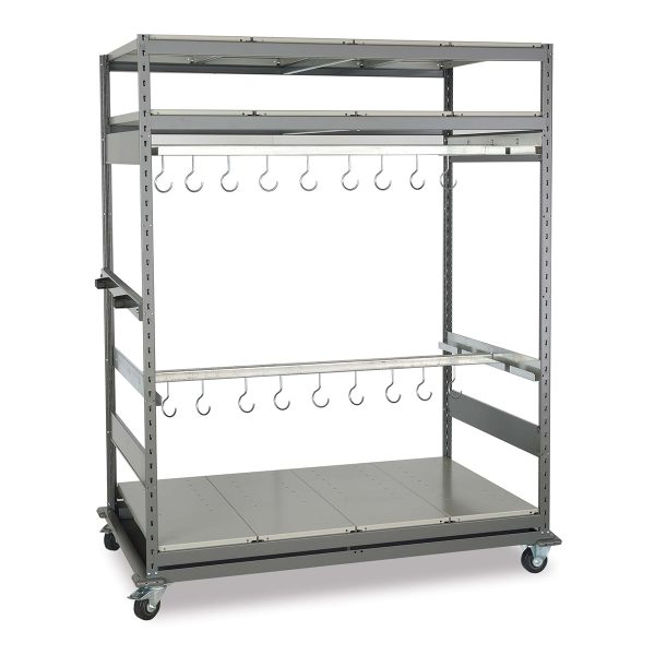 Mobile Shelving,63 1/8W x 36D x 80 1/4H 4-Shelf Unit Without Decking