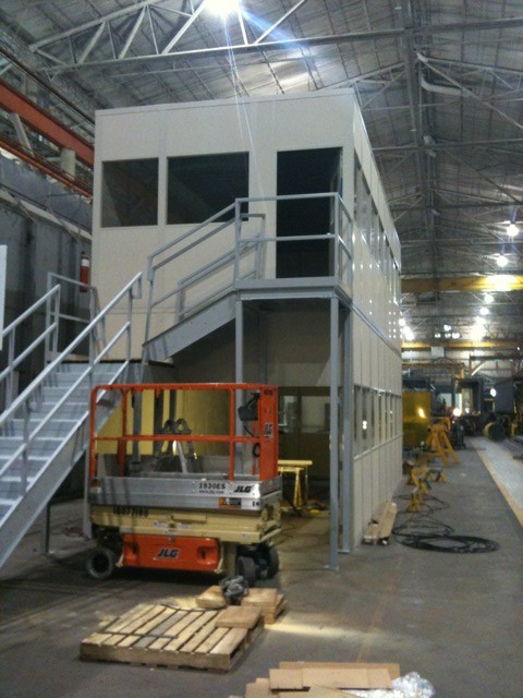 Two Story Modular Office Second Floor and Stairs Installed