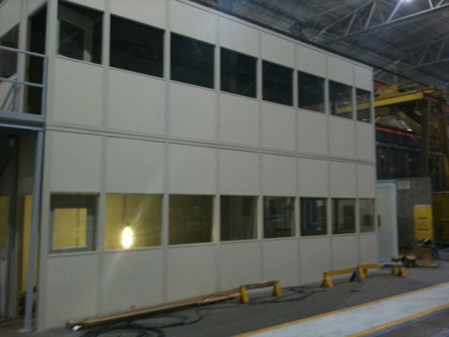 Two Story Modular Office Windows Installed