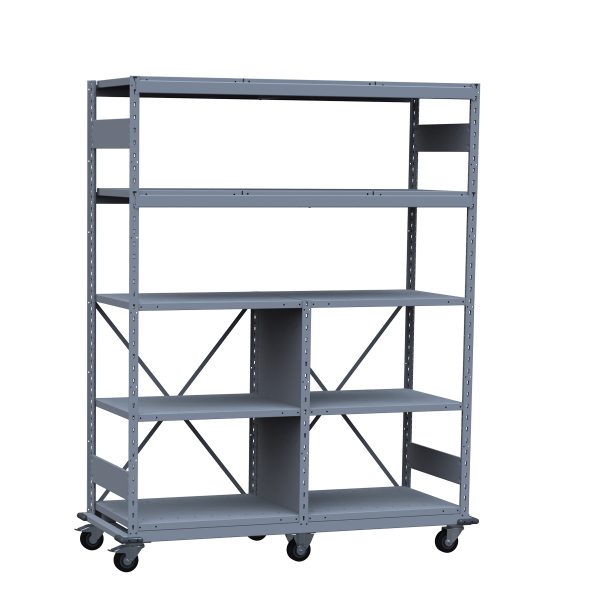 Mobile Shelving,63 1/4W x 24D x 80 1/4H 4-Shelf Unit Without Decking