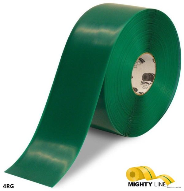 Mighty Line 4" GREEN Solid Color Tape - 100' Roll