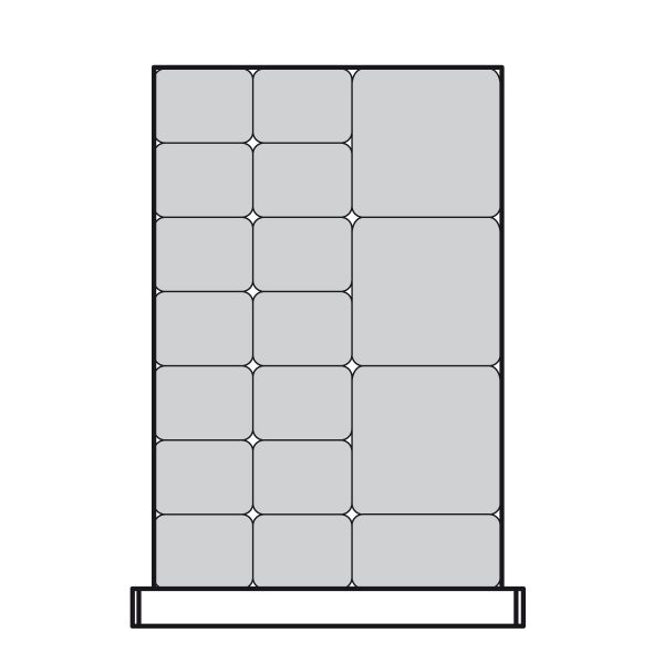 Plastic Bins Proposal, 18 bins (18"W x 24"D x 3"H)