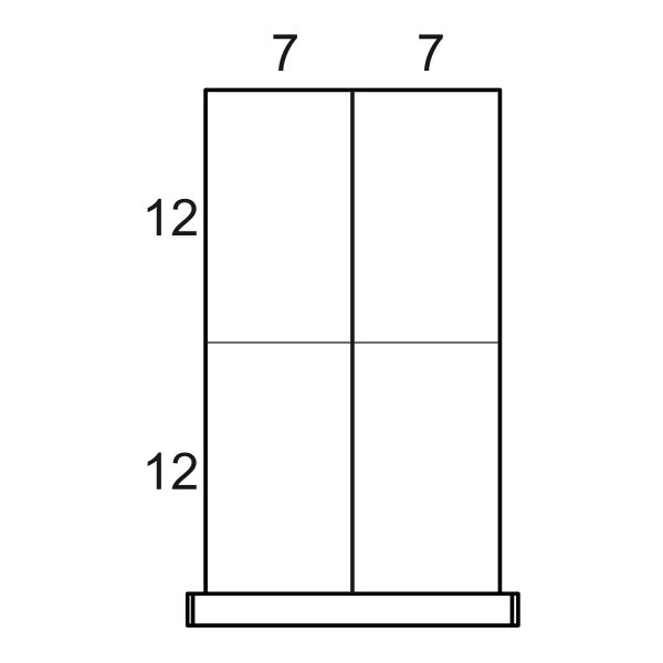 Partitions & Dividers Proposal, 4 Comp. (18"W x 27"D x 8"H)