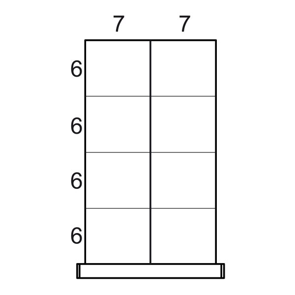 Partitions & Dividers Proposal, 8 Comp. (18"W x 27"D x 4"H)