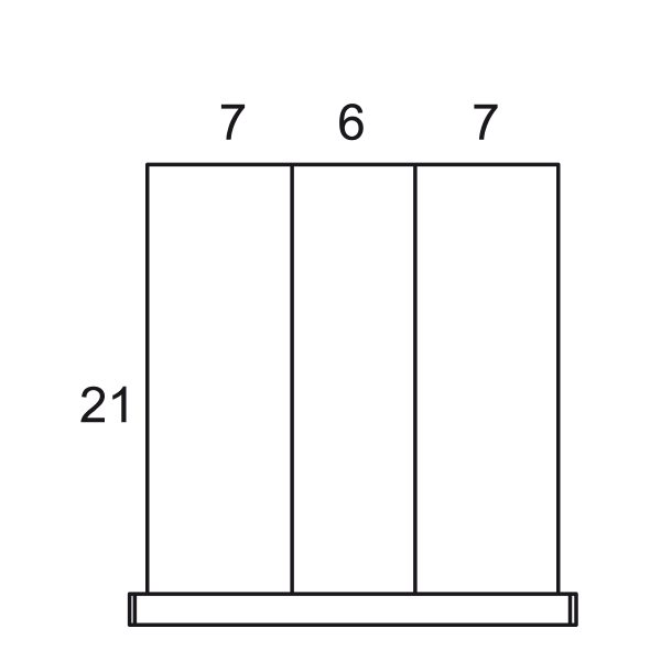 Partitions & Dividers Proposal, 3 Comp. (24"W x 24"D x 14"H)