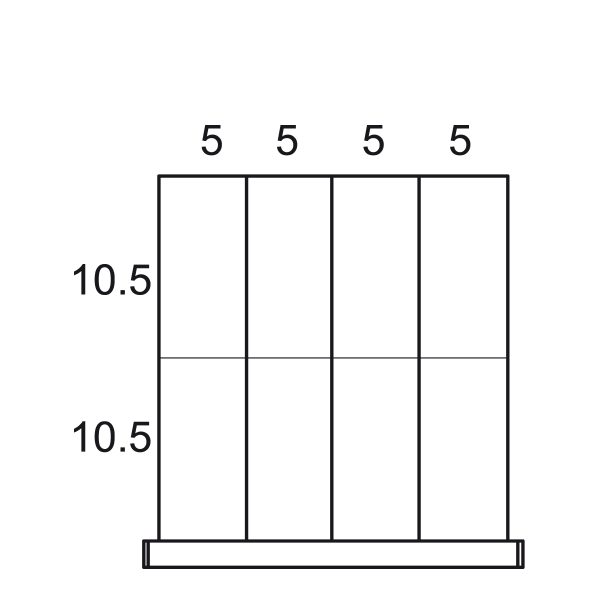 Partitions & Dividers Proposal, 8 Comp. (24"W x 24"D x 4"H)