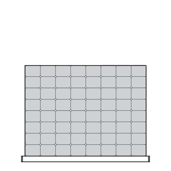 Plastic Bins Proposal, 64 bins (36"W x 27"D x 3"H)