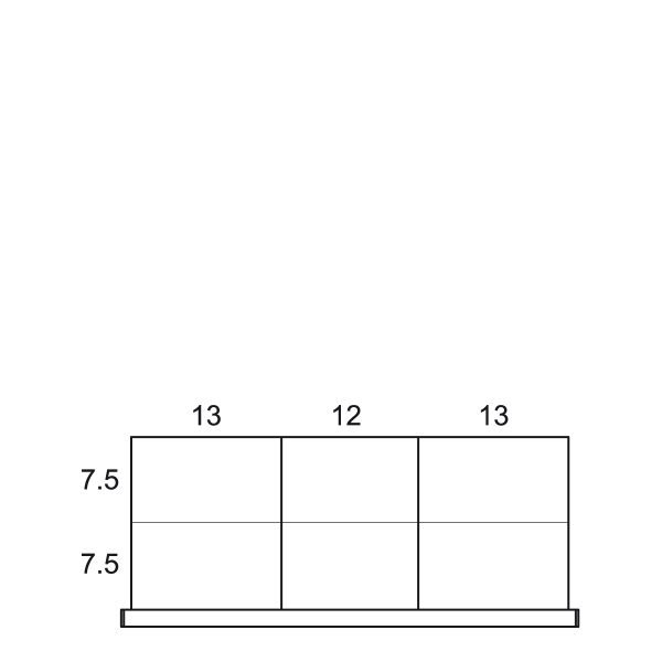 Partitions & Dividers Proposal, 6 Comp. (42"W x 18"D x 8"H)