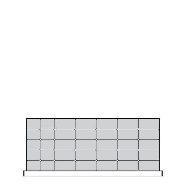 Plastic Bins Proposal, 35 bins (42"W x 18"D x 3"H)