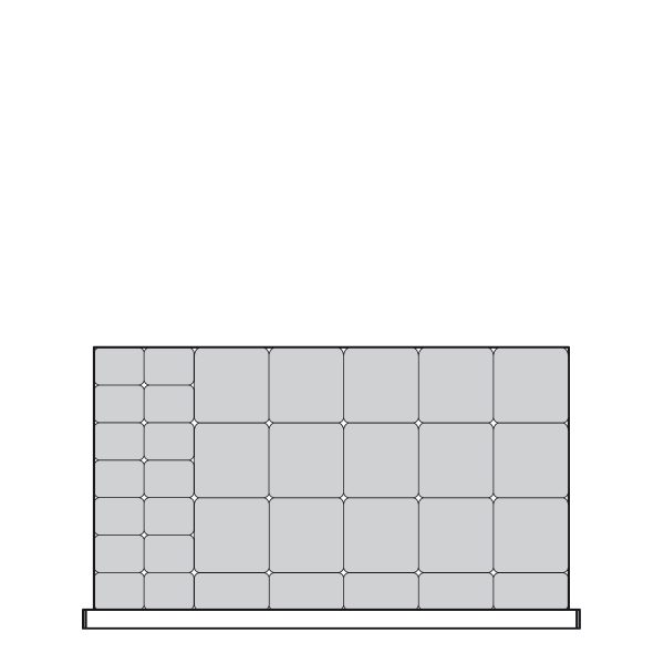 Plastic Bins Proposal, 34 bins (42"W x 24"D x 3"H)