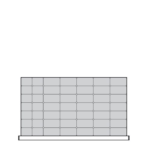 Plastic Bins Proposal, 49 bins (42"W x 24"D x 3"H)