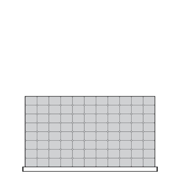 Plastic Bins Proposal, 88 bins (48"W x 27"D x 3"H)