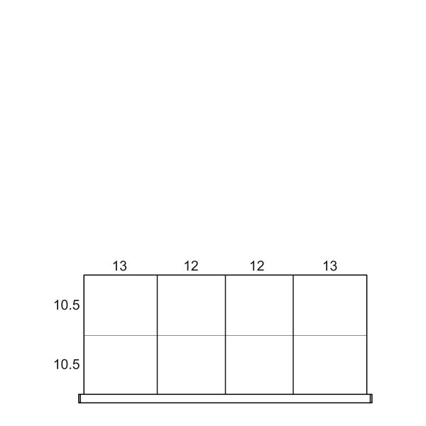 Partitions & Dividers Proposal, 8 Comp. (54"W x 24"D x 9"H)