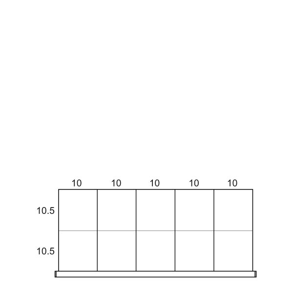 Partitions & Dividers Proposal, 10 Comp. (54"W x 24"D x 3"H)