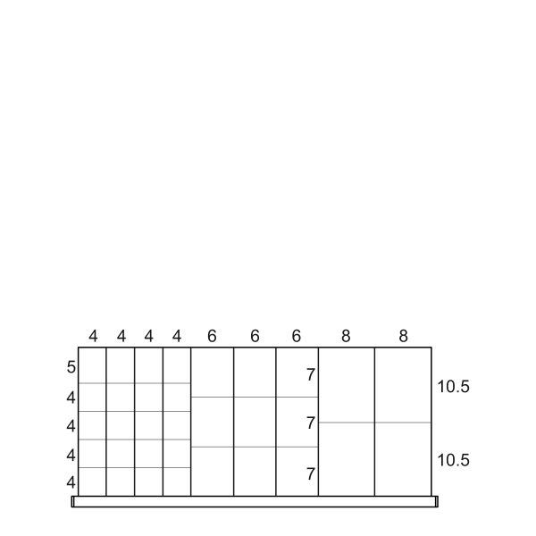 Partitions & Dividers Proposal, 33 Comp. (54"W x 24"D x 4"H)