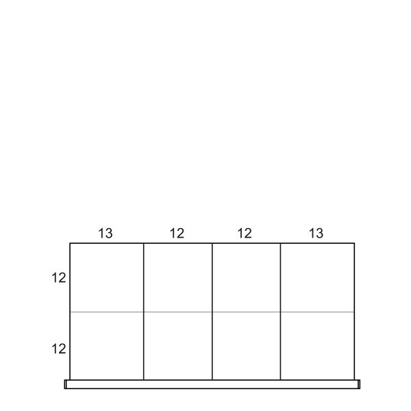 Partitions & Dividers Proposal, 8 Comp. (54"W x 27"D x 6"H)