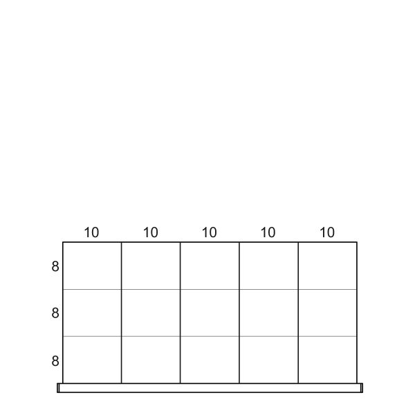 Partitions & Dividers Proposal, 15 Comp. (54"W x 27"D x 14"H)