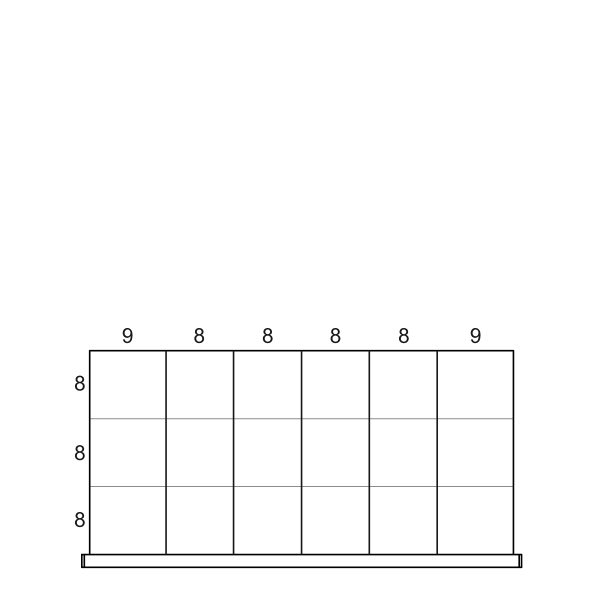 Partitions & Dividers Proposal, 18 Comp. (54"W x 27"D x 6"H)