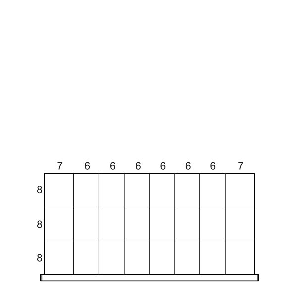 Partitions & Dividers Proposal, 24 Comp. (54"W x 27"D x 10"H)