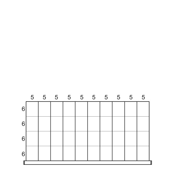 Partitions & Dividers Proposal, 40 Comp. (54"W x 27"D x 5"H)