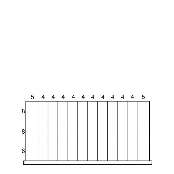 Partitions & Dividers Proposal, 36 Comp. (54"W x 27"D x 6"H)