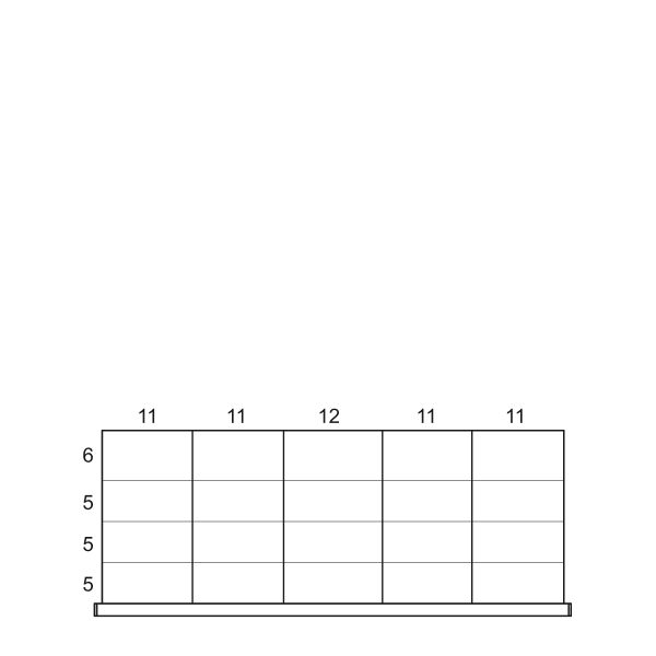 Partitions & Dividers Proposal, 20 Comp. (60"W x 24"D x 10"H)