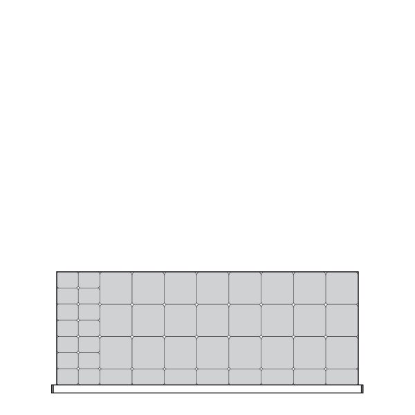 Plastic Bins Proposal, 46 bins (60"W x 24"D x 3"H)