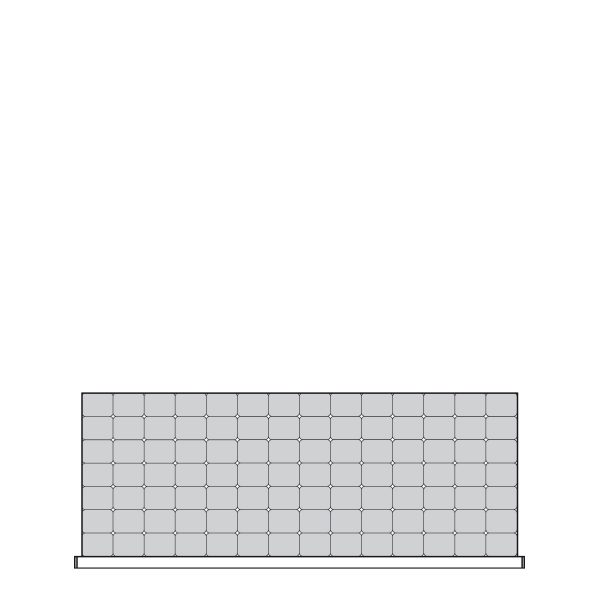 Plastic Bins Proposal, 98 bins (60"W x 24"D x 4"H)