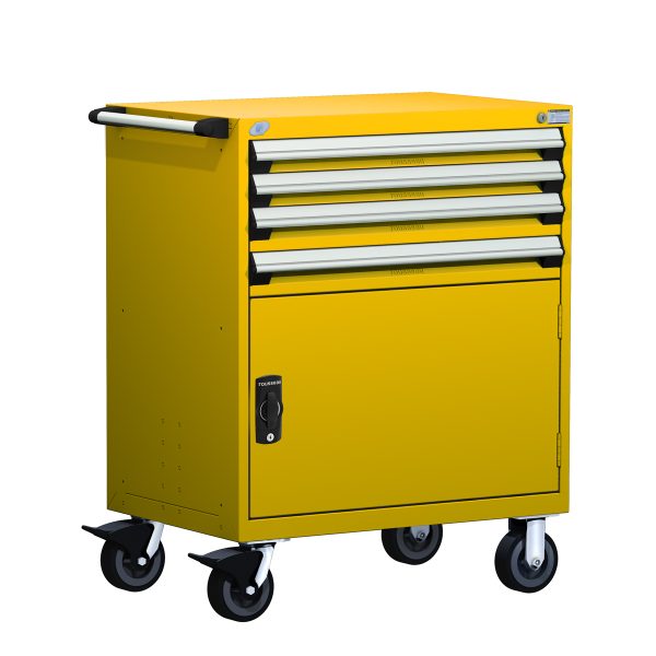 Heavy-Duty Mobile Cabinet (36"W x 24"D x 45 1/2"H), Cabinet with Bottom Shelf, 4 Drawers w/o Partitions