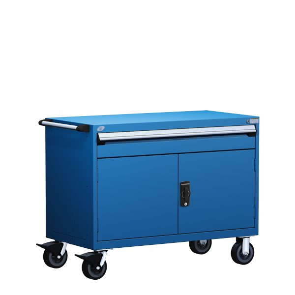 Heavy-Duty Mobile Cabinet (48"W x 24"D x 37 1/2"H), Cabinet with Double Doors and Adjustable Shelf, 1 Drawer w/o Partitions