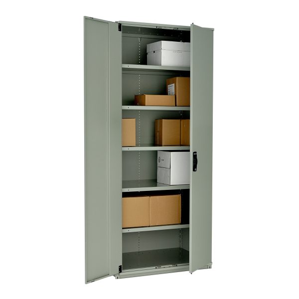 7-Shelf Closed Shelving Unit With Solid Doors