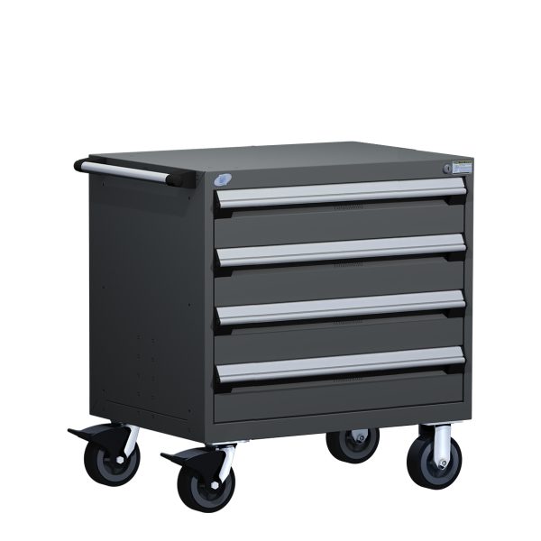 Heavy-Duty Mobile Cabinet (30"W x 21"D x 35 1/2"H), 4 Drawers w/o Partitions