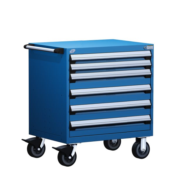 Heavy-Duty Mobile Cabinet (30"W x 21"D x 37 1/2"H), 6 Drawers w/o Partitions