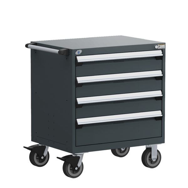 Heavy-Duty Mobile Cabinet (30"W x 21"D x 37 1/2"H), 4 Drawers w/o Partitions