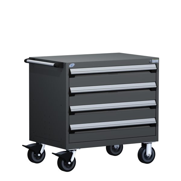 Heavy-Duty Mobile Cabinet (36"W x 18"D x 35 1/2"H), 4 Drawers w/o Partitions