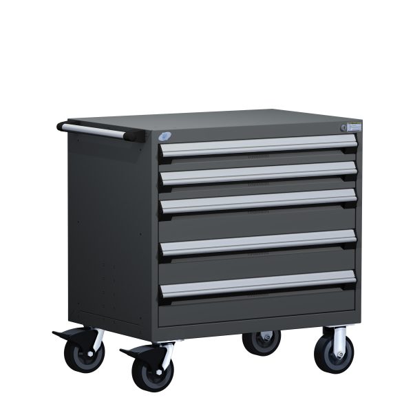 Heavy-Duty Mobile Cabinet, (36"W x 18"D x 37 1/2"H), 5 Drawers w/o Partitions