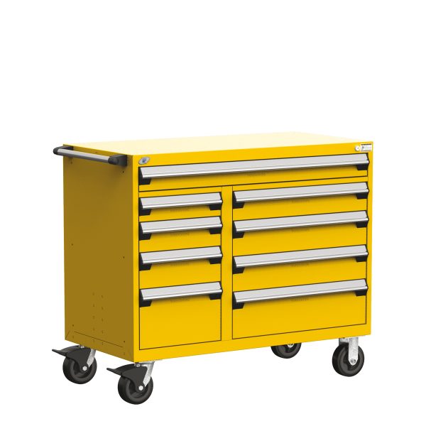 Heavy-Duty Mobile Cabinet, Multi-Drawers (48"W x 24"D x 41 1/2"H), 9 Drawers with Partitions