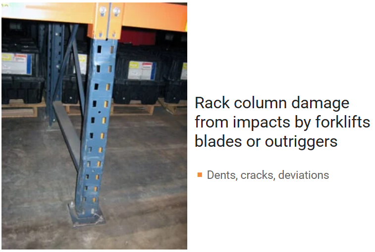 Forklift rack collum damage